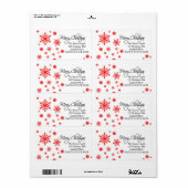 Joyeux flocon de Noël Étiquette de adresse de vaca (Feuille entière)