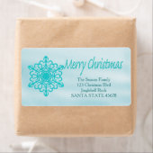 Joyeux flocon de Noël Étiquette de adresse de vaca (En situation)