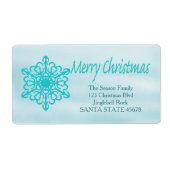 Joyeux flocon de Noël Étiquette de adresse de vaca (Devant)