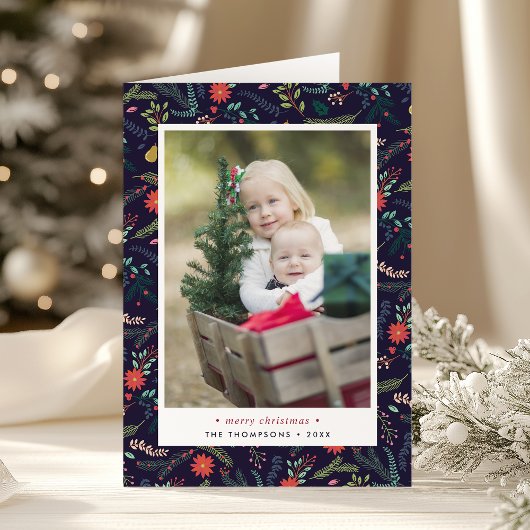 Joyeux Foliage | Carte photo de vacances plié