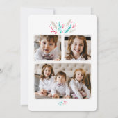 Joyeux Foliage Noël Vacances 4 Photo Carte Plat (Dos)