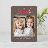 Joyeux Foliage Noël Vacances en Carte Plat en Bois (Debout devant)