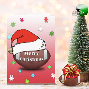 Joyeux Football de Noël avec carte de chapeau de N