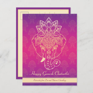 Joyeux Ganesh Chaturthi, texte propre, carte posta