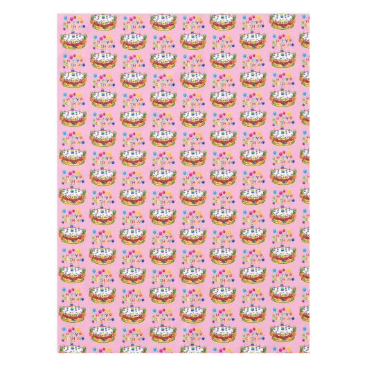 Joyeux gâteau aux fruits de nappes d'anniversaire (Devant)