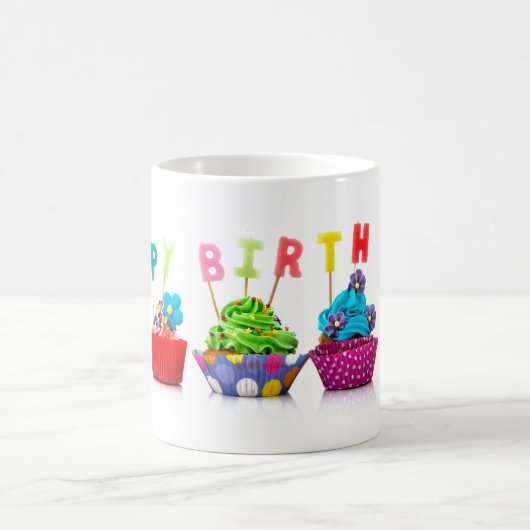 Joyeux gâteaux d'anniversaire - Mug de café (Centre)