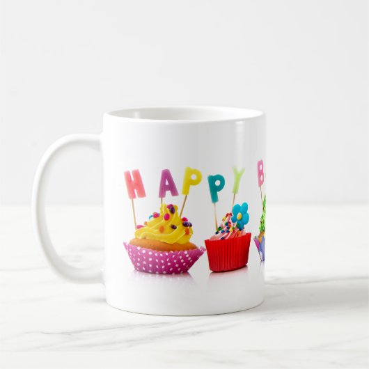 Joyeux gâteaux d'anniversaire - Mug de café (Gauche)