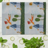 Joyeux gens peindre la serviette de thé (Plié)