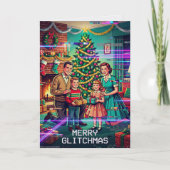 Joyeux Glitchmas Carte de Noël Drôle de Technologi (Devant)