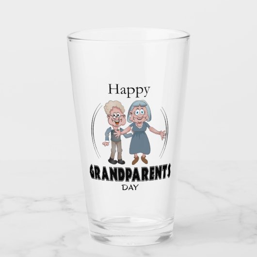 Joyeux Grand-parents Jour Verre (Devant)