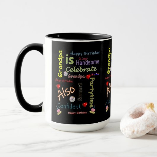 Joyeux grand-père de Mug Birthday (Avec donut)