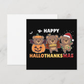 Joyeux Hallothanksma des ours Noël Invitation (Devant / Derrière)