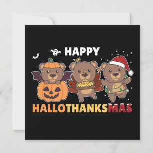 Joyeux Hallothanksma des ours Noël Invitation