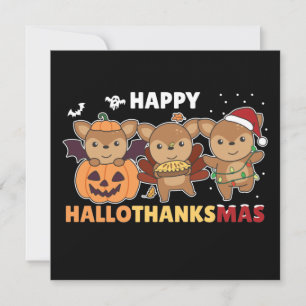 Joyeux Hallothanksmas Cerfs Invitation de Noël
