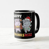 Joyeux Hallothanksmas Hippopotames Noël Hippo Mug (Devant droit)