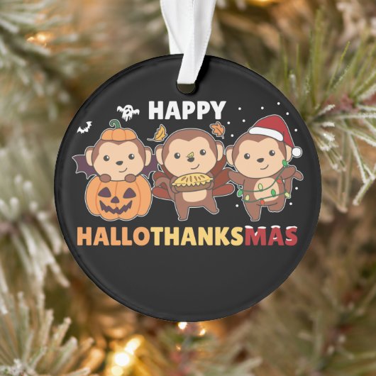 Joyeux Hallothanksmas Singe Noël Singes Orna (Arbre)