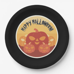 Joyeux Halloween ! Assiettes en papier citrouilles