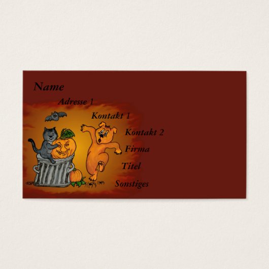 Joyeux Halloween avec Chat Chat Chien et Araignée (Devant)