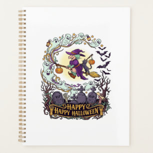 Joyeux Halloween Balai de Sorcière Chat Noir Fantô