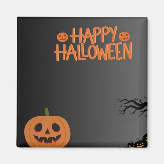 Joyeux Halloween Black Magnet (Devant)