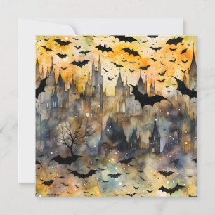Joyeux Halloween Carte Chauves-souris