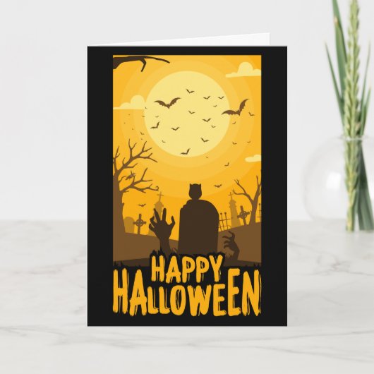 Joyeux Halloween carte de cimetière (Devant)