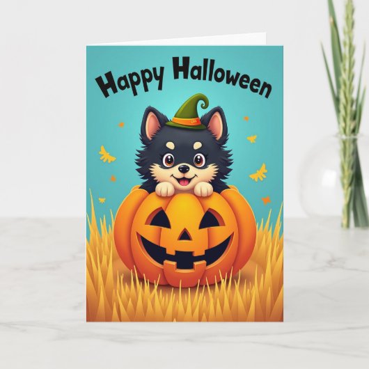 Joyeux Halloween Carte de Créature Mignonne (Devant)