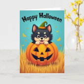 Joyeux Halloween Carte de Créature Mignonne (Fleur jaune)