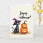 Joyeux Halloween Carte de Créature Sombre (Fleur jaune)