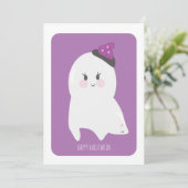 Joyeux Halloween Carte de Fantôme Mignon (Debout devant)