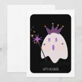Joyeux Halloween Carte de Princesse Fantôme Mignon (Devant / Derrière)