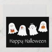Joyeux Halloween Carte de vacances fantôme (Devant / Derrière)