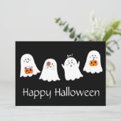 Joyeux Halloween Carte de vacances fantôme (Debout devant)