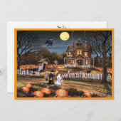 joyeux halloween Carte de vacances plate (Devant / Derrière)