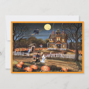 joyeux halloween Carte de vacances plate
