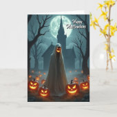 Joyeux Halloween Carte Fantomatique (Fleur jaune)