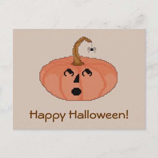 Joyeux Halloween ! Carte postale Citrouille Startl (Devant)