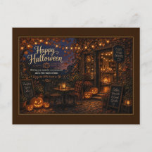 Joyeux Halloween Carte Postale de Café Cozy