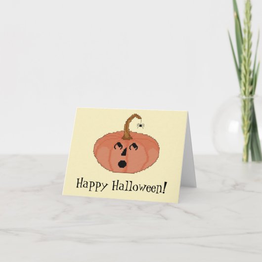 Joyeux Halloween ! Carte pour notes Citrouille éto (Devant)