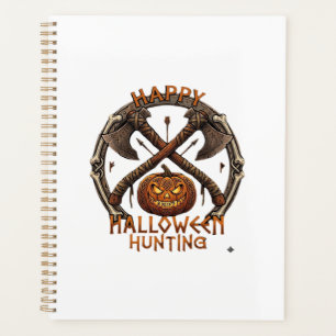 Joyeux Halloween Chasse Citrouille Haches Croisées
