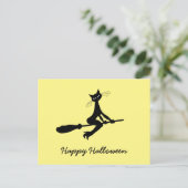 Joyeux Halloween, Chat Sur Invitation Broomstick (Debout devant)