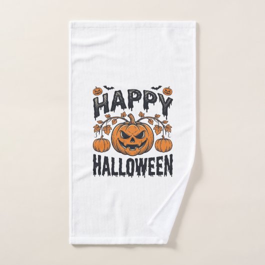 Joyeux Halloween Citrouille Design de Gravure Vint (Serviette à main)