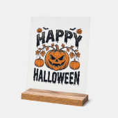 Joyeux Halloween Citrouille Design de Gravure Vint (Angle)