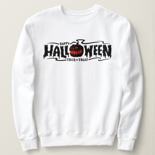 Joyeux Halloween citrouille effrayant Sweatshirt f (Design devant)