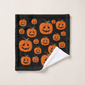Joyeux Halloween Citrouille Illustrative Art (Gant de toilette)