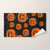 Joyeux Halloween Citrouille Illustrative Art (Serviette à main)