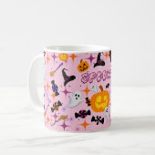 Joyeux Halloween Citrouille rose Festive Mug (Devant gauche)