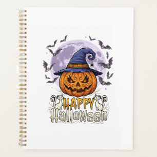 Joyeux Halloween Citrouille Sorcière Chapeau Chauv