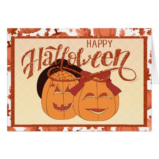 Joyeux Halloween Couple de Citrouilles (Devant horizontal)