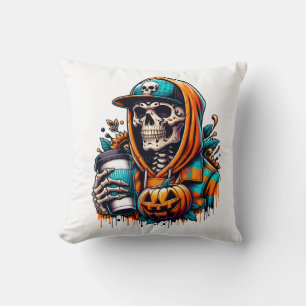 Joyeux Halloween - Coussin de lancer de squelette